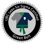 UBC Lean Six Sigma Certified Green Belt Certification badge